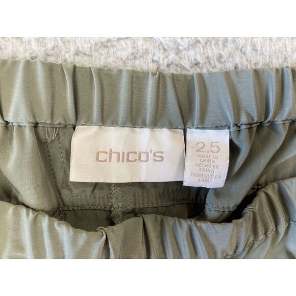 Chicos Joggers Womens 2.5/14 Pull‎ On Pants Green Ruched - Picture 4 of 9